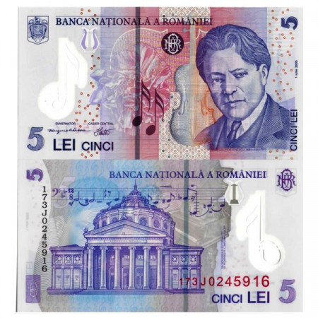 2005 (2017) * Banconota Polimera Romania 5 Lei "G Enescu" (p118h) FDS