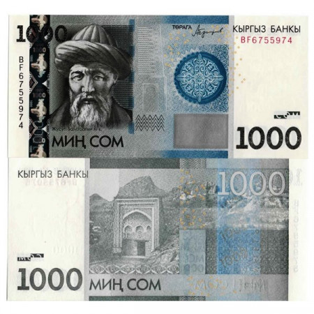 2016 * Banconota Kirghizistan 1000 Som "Zhusup Balasagyn" (p29b) FDS