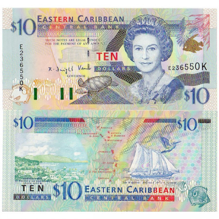 ND (2000) * Banconota East Caribbean States "Saint Kitts e Nevis" 10 Dollari FDS