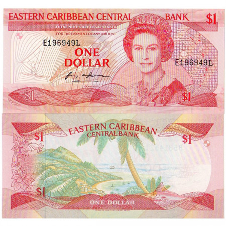 ND (1988-89) * Banconota East Caribbean States "Santa Lucia" 1 Dollaro FDS