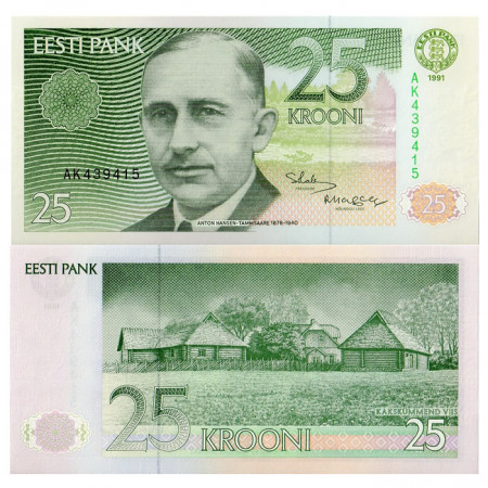 1991 (1992) * Banconota Estonia 25 Krooni "A Hansen-Tammsaare" (p73a) FDS