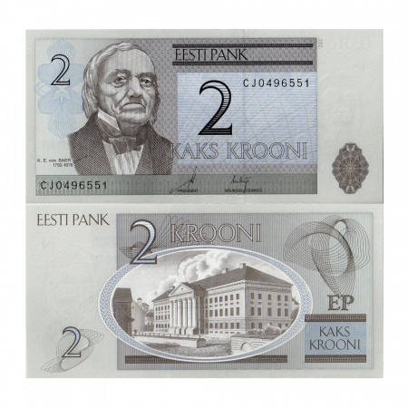 2007 * Banconota Estonia 2 Krooni "KE von Baer" (p85b) FDS