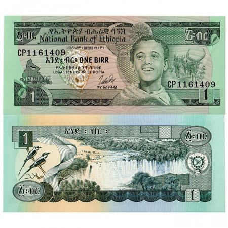 1976 (EE 1969) * Banconota Etiopia 1 Birr - Firma 2 (p30b) FDS