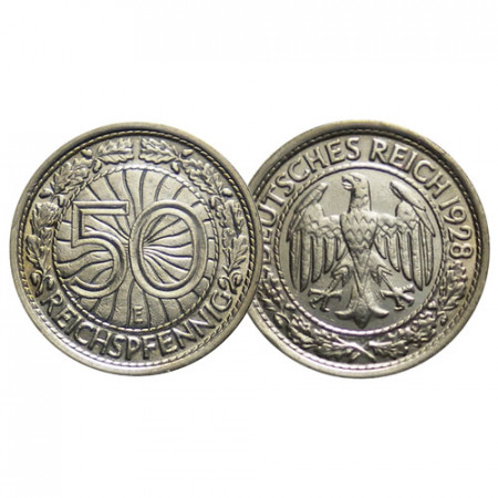 1928 E * 50 Reichspfennig Germania "Repubblica di Weimar - Eagle" (KM 49) SPL+