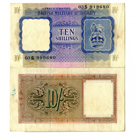 ND (1943) * Banconota Gran Bretagna 10 Shillings "British Military Authority - North Africa" (pM5) BB