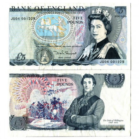 ND (1980-87) * Banconota Gran Bretagna 5 Pounds "Elizabeth II - Duke of Wellington" (p378c) BB+