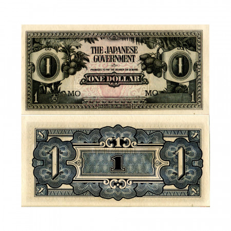 ND (1942) * Banconota Malesia Britannica (Malaya) 1 Dollar "Occupazione Giapponese WWII" (pM5c) FDS
