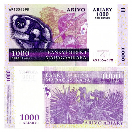 2004 * Banconota Madagascar 1000 Ariary "Vari" (89b) FDS