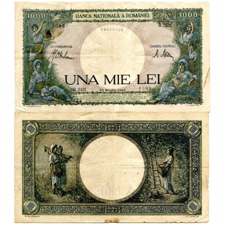 1943 * Banconota Romania 1000 Lei "Regno di Romania" (p52a) qBB