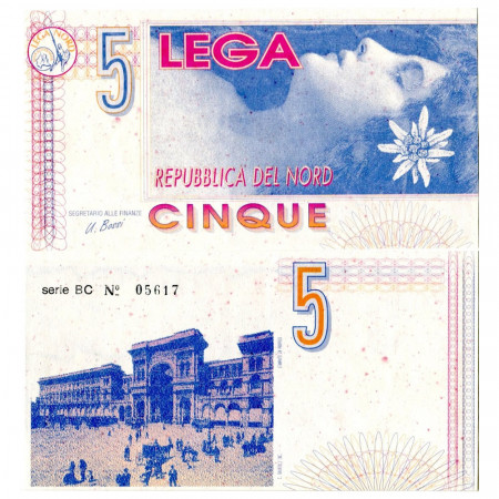 ND (1994) * Ticket 5 Lega "Lega Nord" UNC