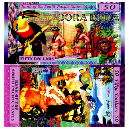 2016 * Banconota Polimera Bora Bora 50 Dollars "South Pacific" FDS