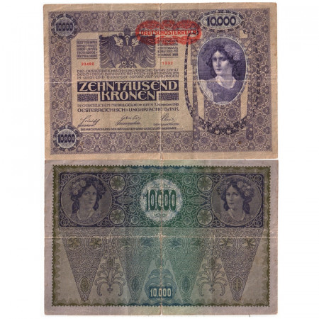 ND (1919 - old 1918) * Banconota Austria 10.000 Kronen "Deutschösterreich" (p65) MB