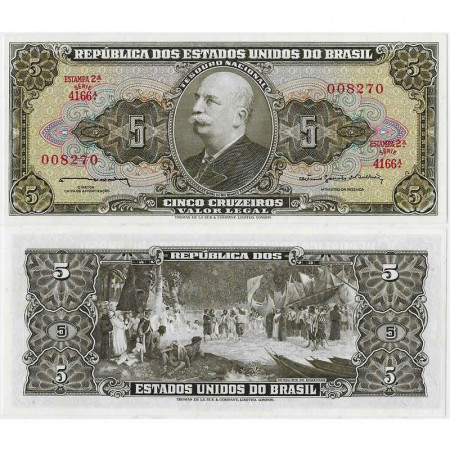 ND (1964) * Banconota Brasile 5 Cruzeiros "Valor Legal - Barão do Río Branco" (p176c) FDS