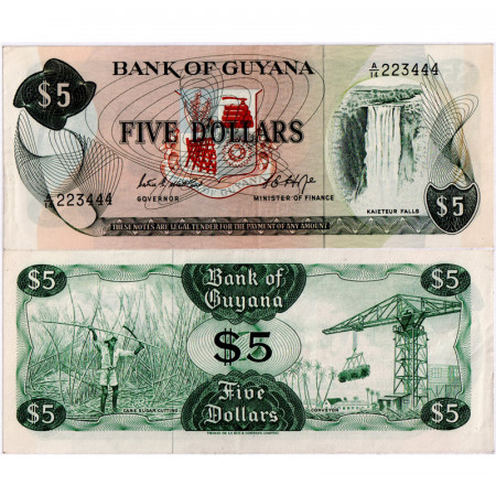 ND (1966-92) * Banconota Guyana 5 Dollars "Kaieteur Falls" (p22c) SPL