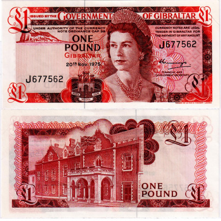 1975 * Banconota Gibilterra 1 Pound "Elizabeth II" (p20a) SPL
