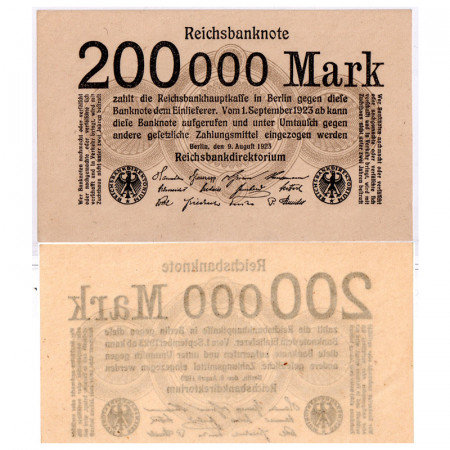 1923 * Banconota Germania Weimar 200.000 Mark "Reichsbanknote" (p100) FDS