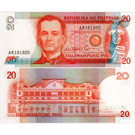 ND (1986-94) * Banconota Filippine 20 Piso "Manuel Quezon" (p170a) FDS