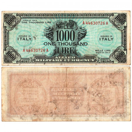 1943 A * Banconota Italia 1000 AM Lire "Occupazione Americana - Bilingue" (A1165 pM23) BB