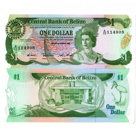 1987 * Banconota Belize 1 Dollar "Elisabetta II" (p46c) FDS