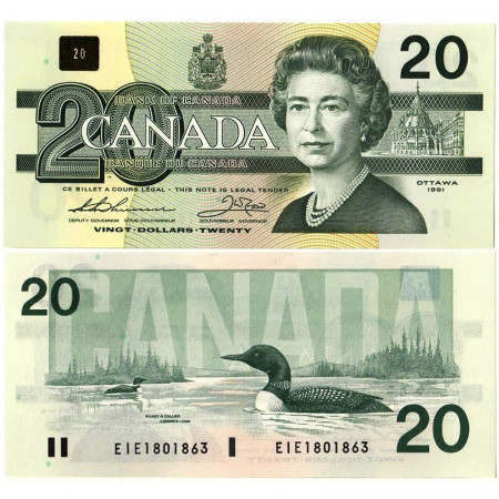 1991 * Banconota Canada 20 Dollars "Elizabeth II" (p97a) FDS