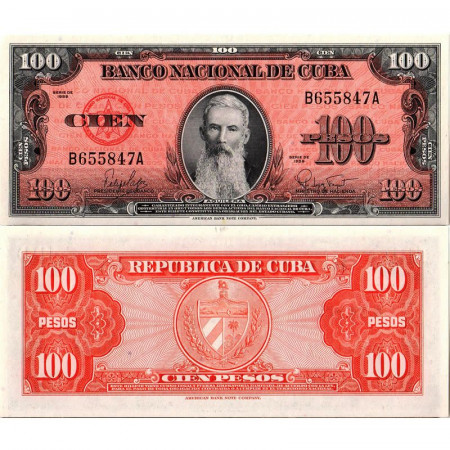 1959 * Banconota Cuba 100 Pesos "F. Aguilera" (p93a) FDS