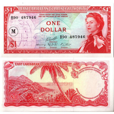 ND (1965) * Banconota East Caribbean States 1 Dollar "M - Montserrat" (p13m) FDS