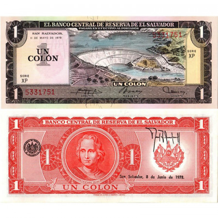 1978 * Banconota El Salvador 1 Colòn "Cerron Grande - Columbus" (p125a) FDS