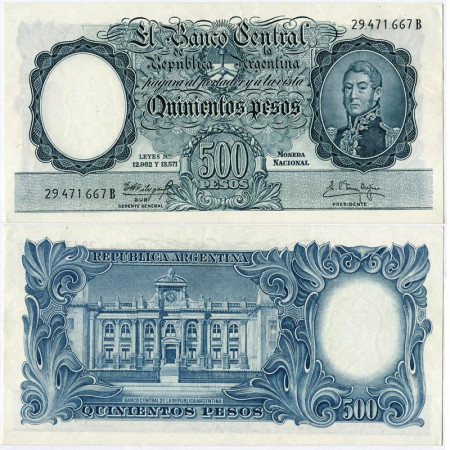 ND (1955) * Banconota Argentina 500 Pesos "General José de San Martìn" (p273b) qFDS