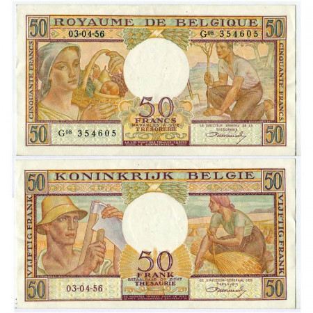 1956 * Banconota Belgio 50 Francs / Frank "Woman - Farmer" (p133b) SPL+