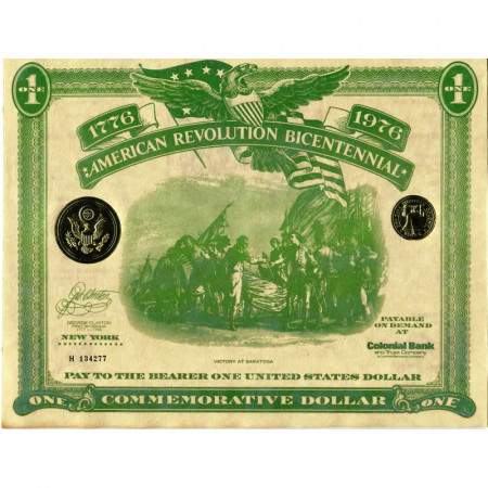 1976 * Banconota Stati Uniti d'America 1 Dollar Certificate "New York" (pX) FDS