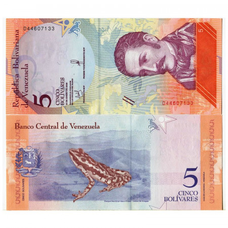 2018 * Banconota Venezuela 5 Bolivares "José Félix Ribas" (p102) FDS