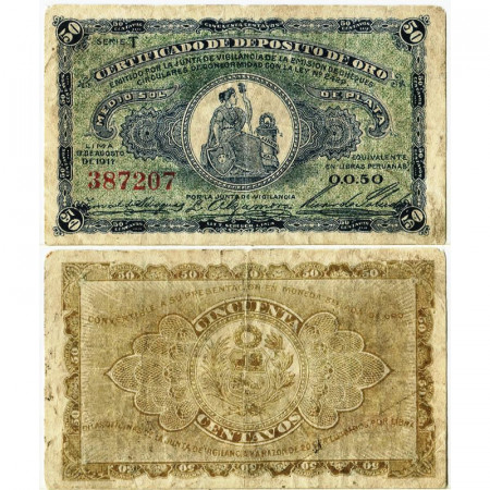 1917 * Banconota Perù 50 Centavos "Liberty" (p30) SPL