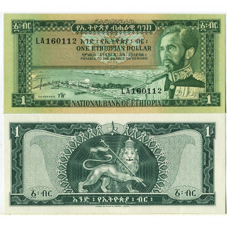 ND (1966) * Banconota Etiopia 1 Ethiopian Dollar "Haile Selassie I" (p25a) FDS