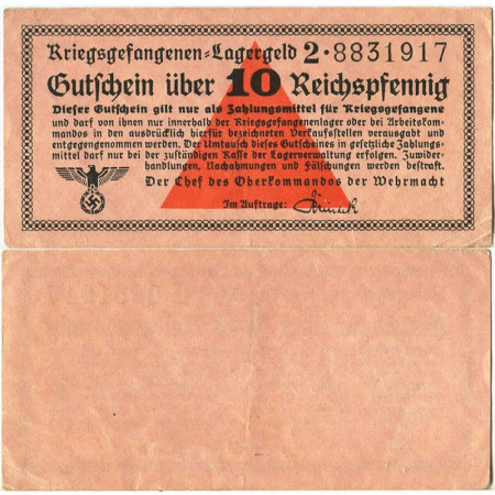 ND (1939) * Banconota Germania 10 Reichspfennig "Prisoners of War" (pRo516) SPL+