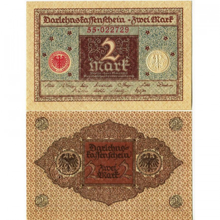 1920 * Banconota Germania Weimar 2 Mark "Reichsbanknote" (p60) FDS