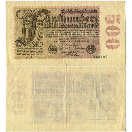 1923 * Banconota Germania Weimar 500 Milioni – 500.000.000 Mark "Reichsbanknote" (p110d) SPL