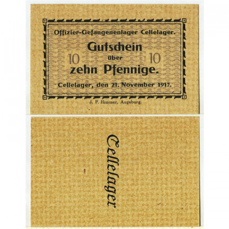 1917 * Voucher Germania 10 Pfennig "Cellelager - Pow Lager Camp" (pC-2795) FDS