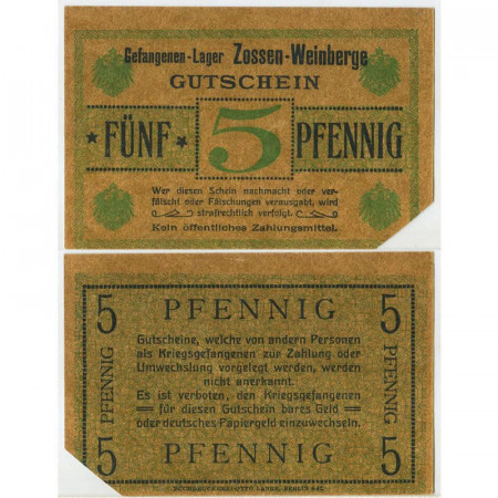 ND(1914-18) * Voucher Germania 5 Pfennig "Zossen-Weinberge - Pow Lager Camp" (pC-3663) FDS