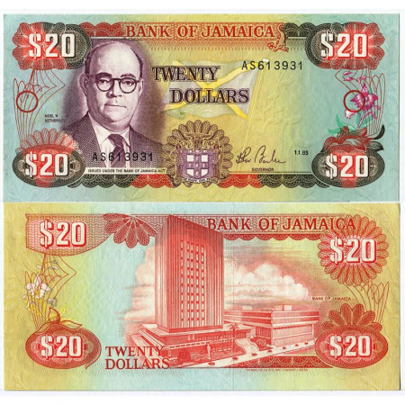1985 * Banconota Giamaica 20 Dollars "Noel N. Nethersole" (p72a) FDS