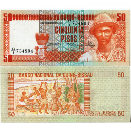 1983 * Banconota Guinea-Bissau 50 Pesos "Pansau Na Isna" (p5a) FDS