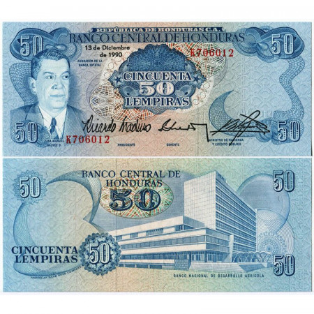 1990 * Banconota Honduras 50 Lempiras "Juan M G Duron" (p66c) FDS