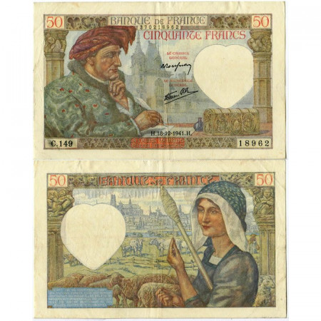1941 * Banconota Francia 50 Francs "Jacques Coeur" (p93) BB+