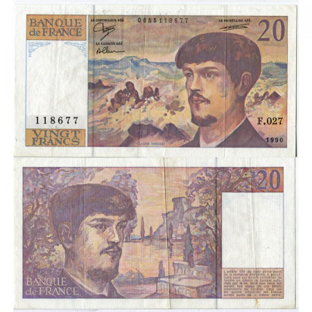 1990 * Banconota Francia 20 Francs "Claude Debussy" (p151d) SPL