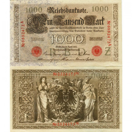 1910 * Banconota Germania Impero 1000 Mark "Secondo Reich - 7 Digit Serial" (p44b) SPL