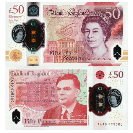 2020 * Banconota Polimera Gran Bretagna 50 Pounds "Elizabeth II - Alan Turing" (pW397) FDS