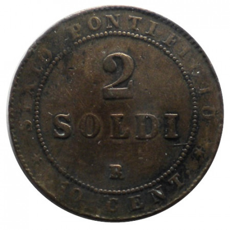 1867 XXI * 2 Soldi (10 Centesimi) Stato Pontificio "Pio IX" (G 324 - KM 1373) MB+