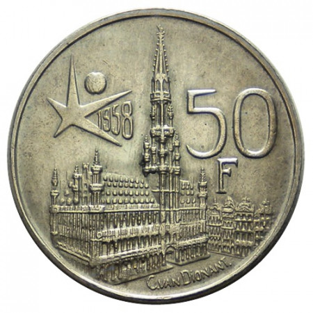 1958 * 50 Francs Argento Belgio "Baldovino" (KM 150.1) UNC