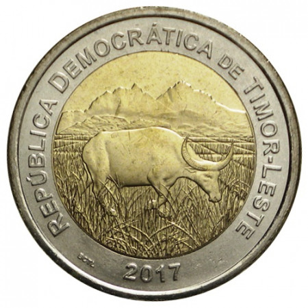 2017 * 200 Centavos Bimetallico Timor Est "Buffalo" UNC