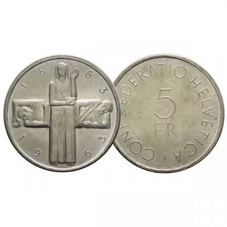 1963 * 5 Francs Argento Svizzera "Red Cross" (KM 51) FDC
