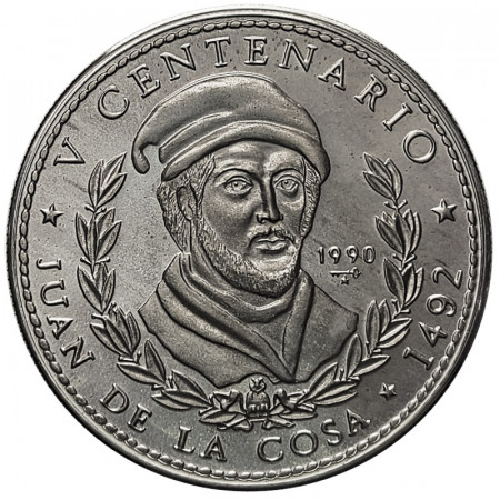 1990 * 10 Pesos 1 OZ Argento Cuba "Juan de la Cosa" (KM 266) PROOF